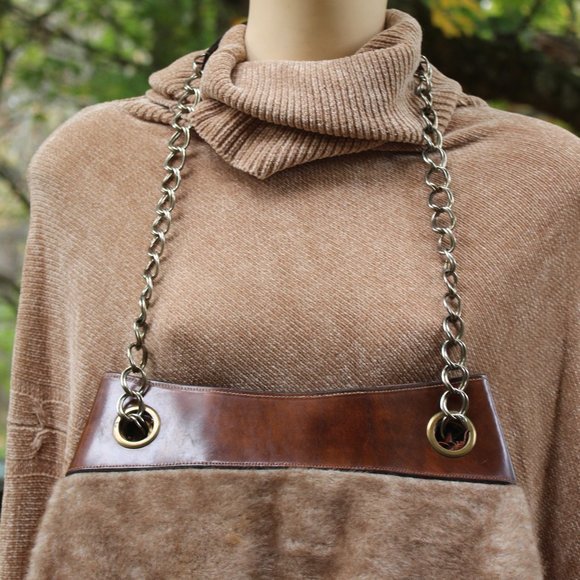 Vintage Faux Fur and Leather Large Handbag and/or Tote - Picture 3 of 13